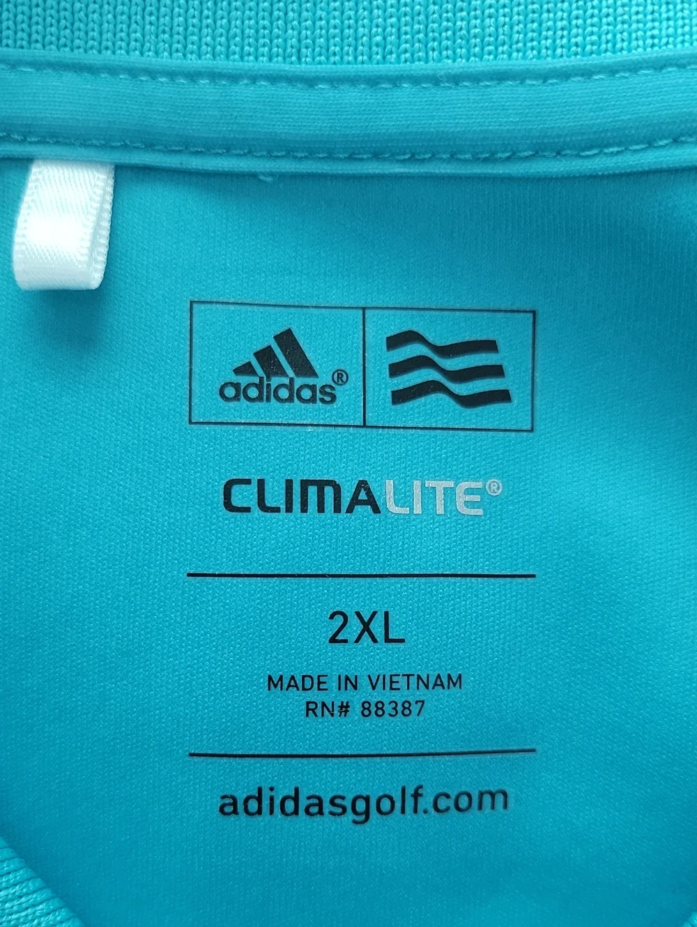 Adidas Mens Teal Tan Stripe Golf Climalite Polo Size 2XL